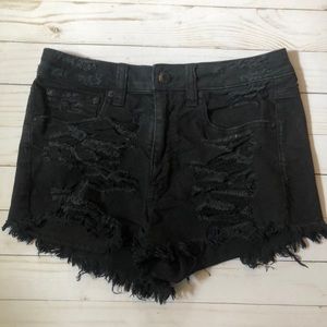 Black Frayed Shorts
